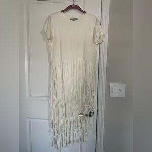 All Saints 🤍🤍🤍Elegant White Fringe Dress
